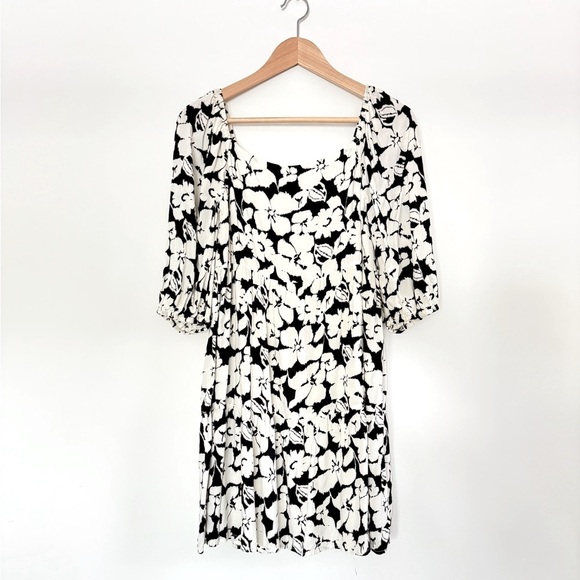 Sanctuary Black and White Puff Sleeve Mini Dress - Picture 3 of 10